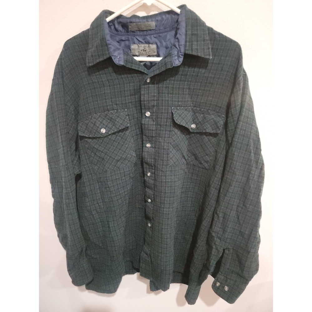 Bay Area Traders Button Up Flannel Shirt Men's‎ Size XL Acrylic Blend Vintage